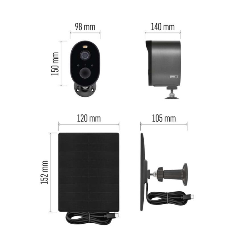 GoSmart Vonkajšia batériová kamera IP-1150G SNAP s WiFi a solárnym panelom