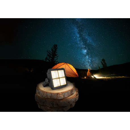 Solárne svietidlo, plast čierny, sklo, vypínač, stmievateľné, USB kábel, na zavesenie, státie alebo 9