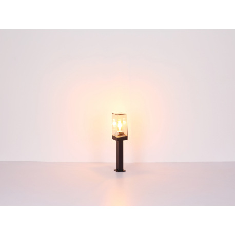 Vonkajšie svietidlo hliník, číry plast, IP44, DxŠxV: 100x100x500mm, bez žiarovky 1x E27 40W 230V 8