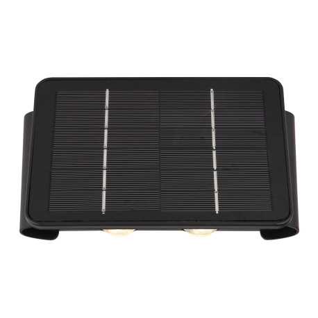 Solárne svietidlo, plast čierny, priehľadný, vypínač, svieti smerom hore a dole, akumlátor CR18650 1 11