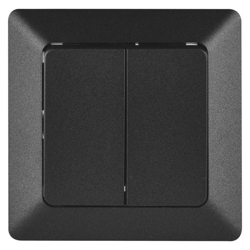 Vypínač dvojitý striedavý č. 6+6, antracit