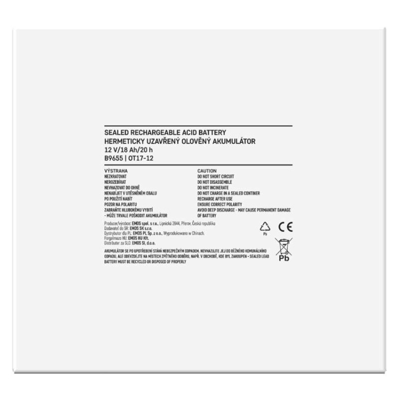 Bezúdržbový olovený akumulátor 12 V/18 Ah 4