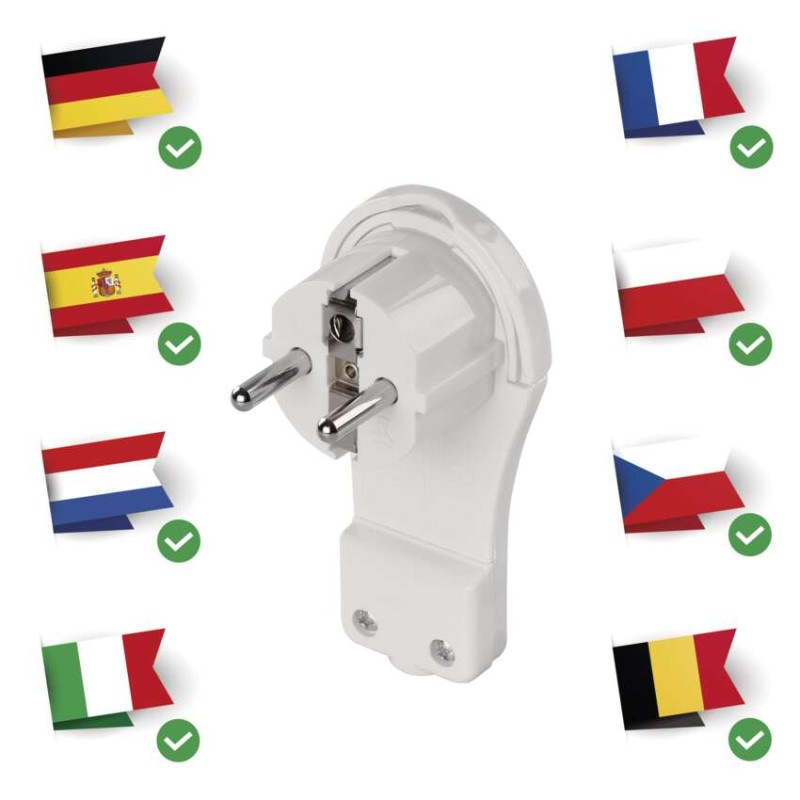 Vidlica uhlová pre predlžovací kábel, biela 7