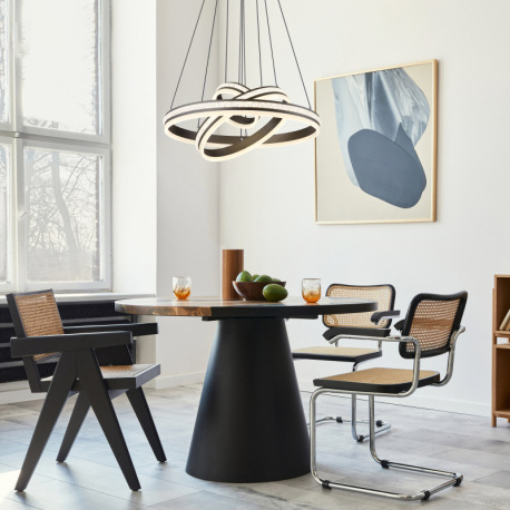 Závesné svietidlo, kov a hliník titánová farba, číre plastové krištále, akryl biely, stmievateľné,vi 10