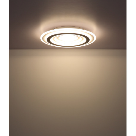 Stropné svietidlo, kov biely, akryl antracit a biely, nočné svetlo, funkcia pamäte, stmievateľné, di 20