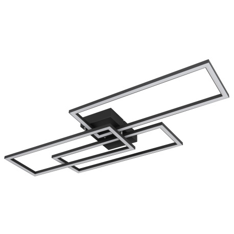 Stropné svietidlo, kov čierny, hliník čierny, akryl biely, stmievateľné, fixácia farby, SmartLight, 13