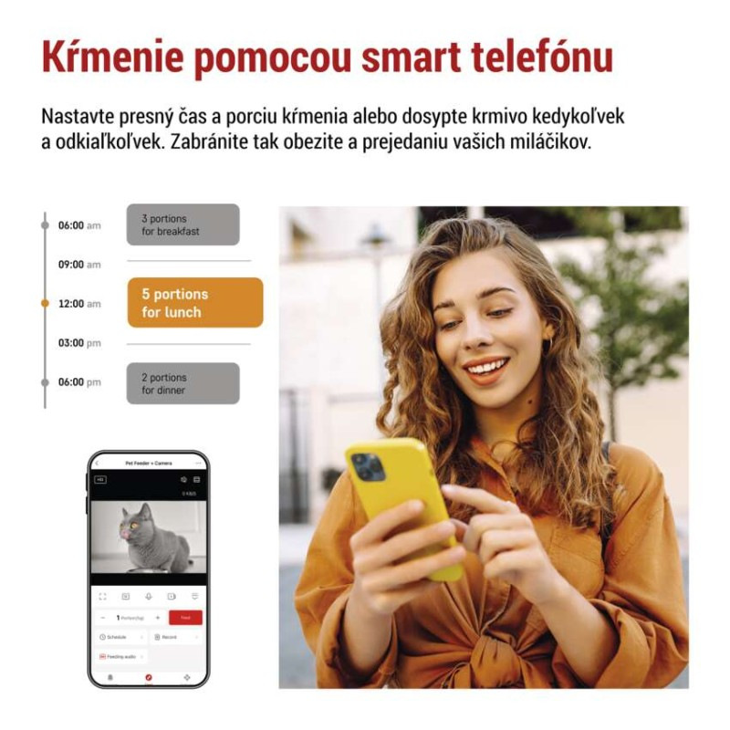 GoSmart dávkovač krmiva Pet Care s kamerou, 6 l, čierny, Wi-Fi 4