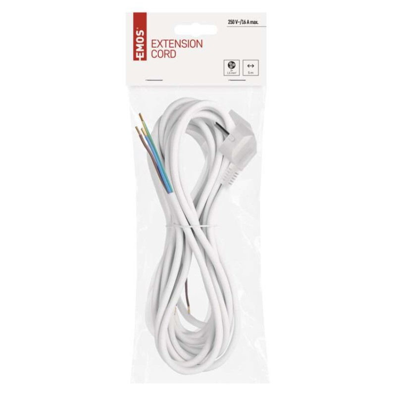 Flexo šnúra PVC 3× 1,5mm2, 5m, biela 1