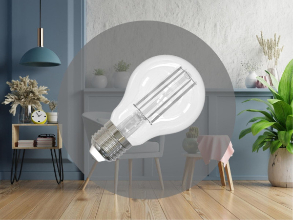 LED žiarovka / filament BIELY 7,5W - A60 / E27 / 4000K - ZWF201