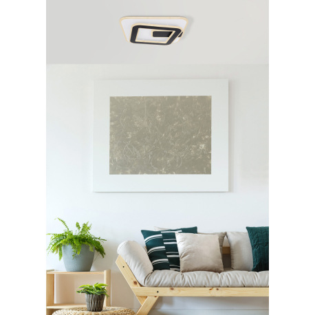 Stropné svietidlo, kov biely, kov čierny, akryl opál, pamäťová funkcia, nočné svetlo, stmievateľné, 1