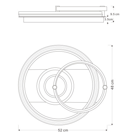 Stropné svietidlo, kov biely, čierny a sivý, akryl opál, stmievateľné, viackrokové ovládanie cez nás 13