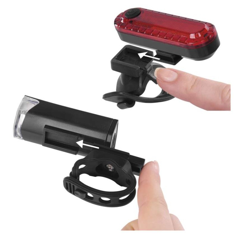 LED predné + zadné nabíjacie svietidlo na bicykel P3923, 90 lm 13