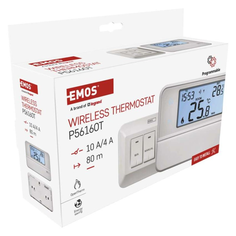 Izbový programovateľný bezdrôtový OpenTherm termostat P5616OT 12