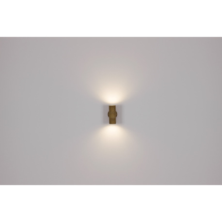 Vonkajšie svietidlo, nerezová oceľ, imitácia dreva, číre sklo, nástenné svietidlo svietiace hore a d 14