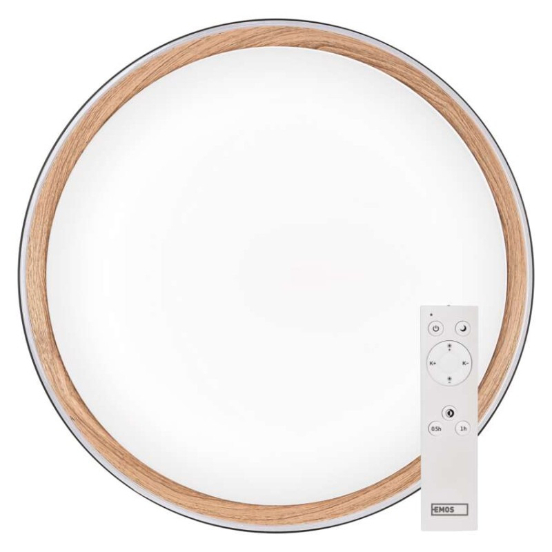 LED nástenné svietidlo ILVI, kruhové 30 W, stmievanie + CCT, čierna + drevo 10