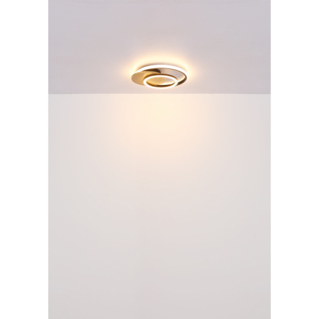 Stropné svietidlo, MDF sivý, plast vo farbe šampaň, plast biely, DxŠxV: 380x360x6mm, vrátane LED 24W 5