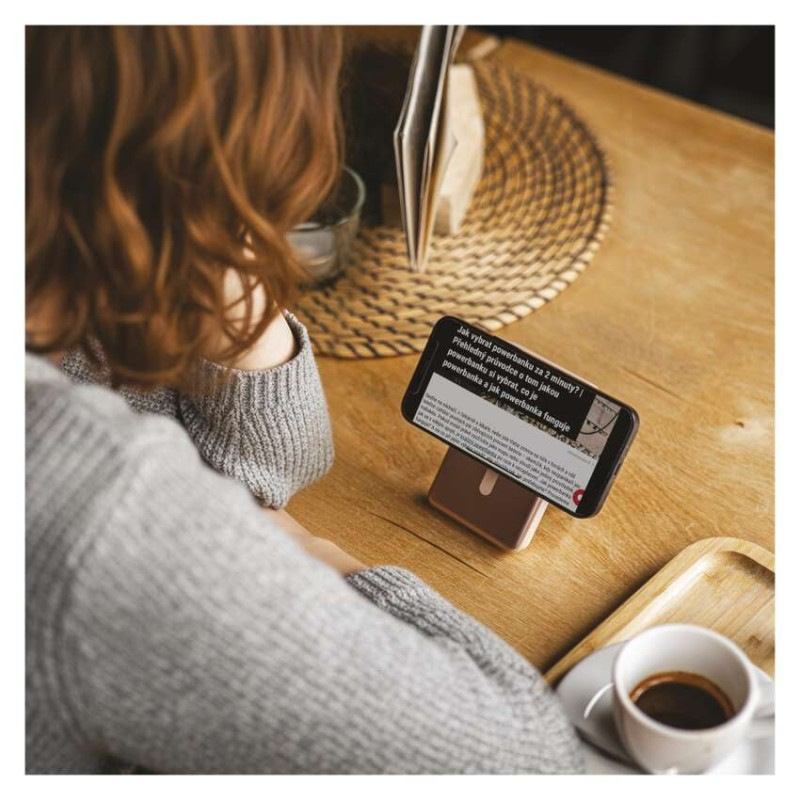 Power bank EMOS WI 1031, 10 000 mAh, 20 W + wireless, ružovo-zlatá 6