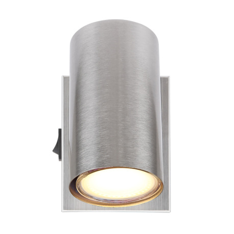 Nástenné svietidlo, kov, matný nikel, chróm, kolískový spínač na výrobku, ŠxV: 70x100mm, H: 120mm, b 8