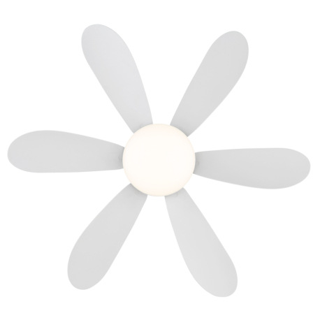 Stropný ventilátor, kov/plast, matná biela, stmievateľný, viacero rýchlostí pomocou nástenného vypín 15
