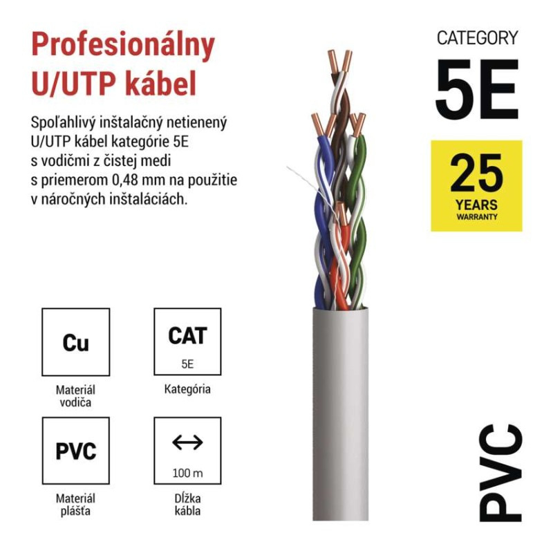 Datový kábel UTP 5E, 100m