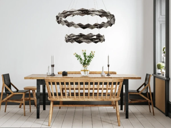 LED visiace svietidlo na lanku + diaľkový ovládač 65W - J6329/CH 9