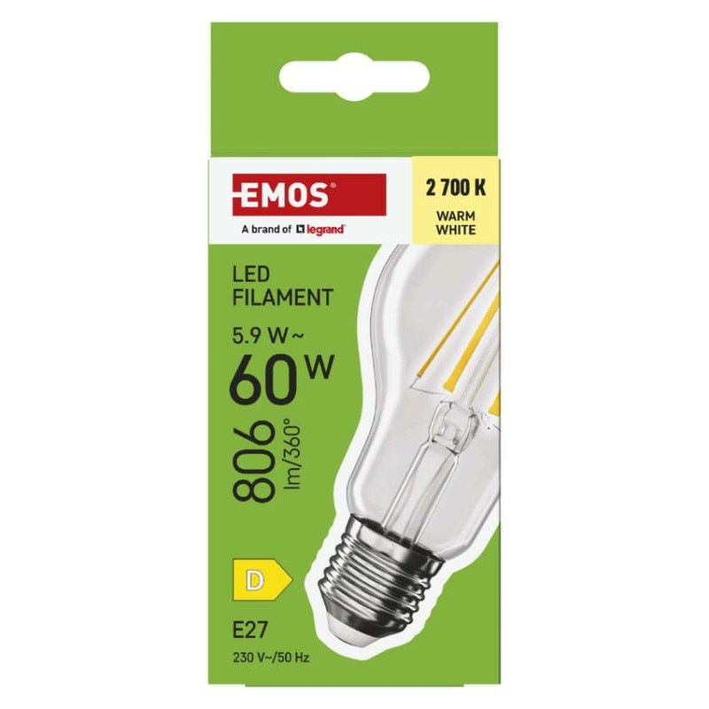 LED žiarovka Filament A60 / E27 / 5,9 W (60 W) / 806 lm / Teplá biela 4