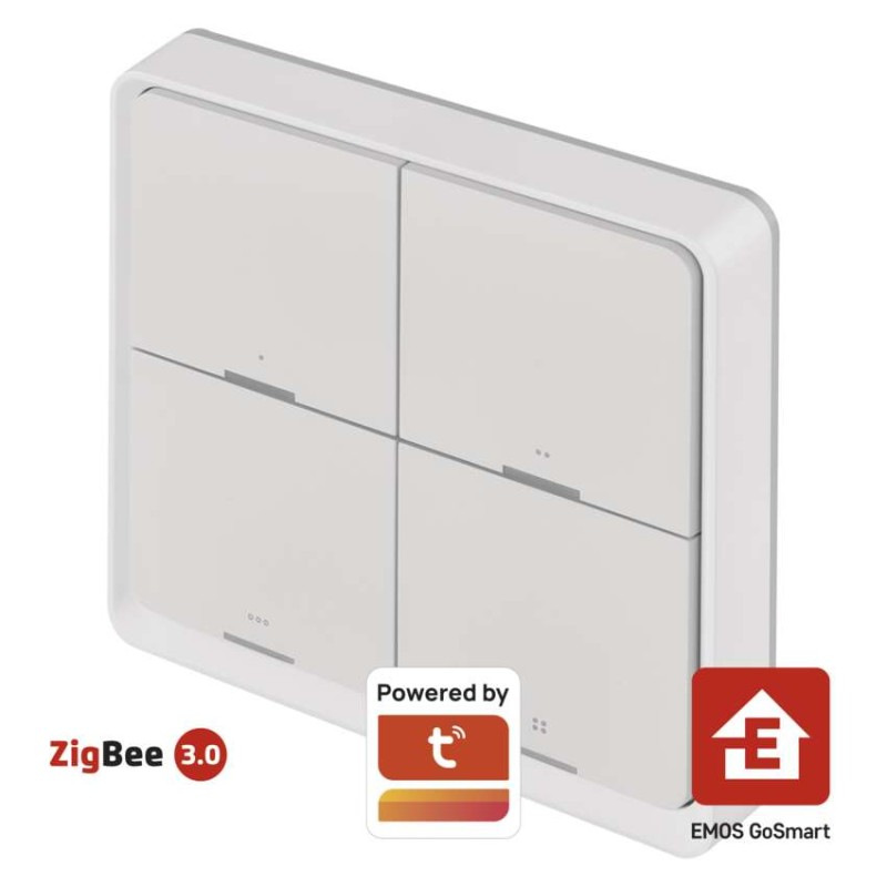 GoSmart Prenosný ovladač scén IP-2004ZW, ZigBee 3.0, 4-tlačidlový 12
