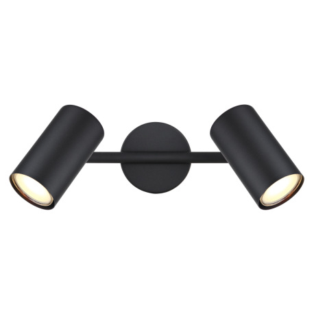 Nástenné svietidlo, kov čierny matný, chróm, DxŠxV: 250x100x135mm, bez žiaroviek 2xGU10, max. 25W 23 8