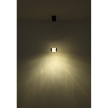 Závesné svietidlo, čierny matný kov, dymové sklo, číry akryl, čierny PVC kábel, možnosť skrátenia vý 4