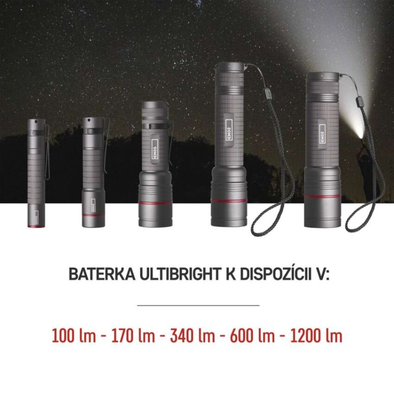 CREE LED kovové svietidlo Ultibright 60, 170lm, 1xAA 2