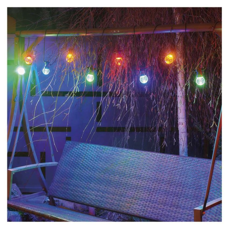LED svetelná reťaz – 10x párty žiarovky, 5 m, vonkajšia aj vnútorná, multicolor 3