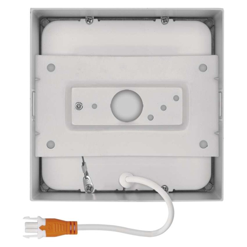 LED prisadené svietidlo, štvorec, biele, 7,6W,Neutrálna biela 5