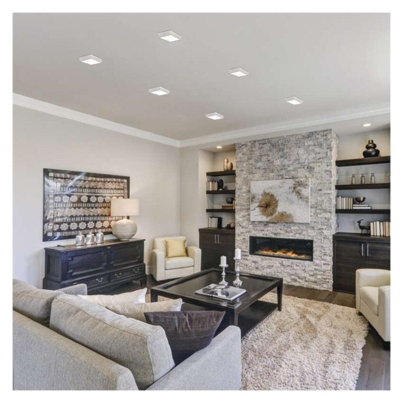 LED prisadené svietidlo, štvorec, biele, 7,6W,Neutrálna biela 3