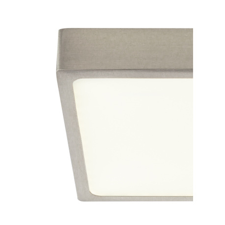 Stropné svietidlo, hliník matný nikel, akryl opál, stmievateľné, LxWxH: 145x145x26, vrátane 1xLED 15 14