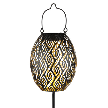 Solárne svietidlo, kov čierny, plast čierny, kov zlatý, vypínač, vrátane batérií AAA 300mAh 1.2V, IP 11