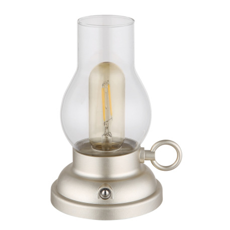 Dekoratívne svietidlo, plast champagne matná, číre sklo, plast jantárová, dotykový stmievač, bez ada 16