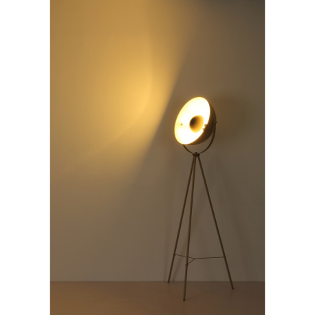 Stojanová lampa, kov pieskovej farby, kolískový vypínač na kábli, ø: 560 mm, V: 1526 mm, dĺžka kábla 7
