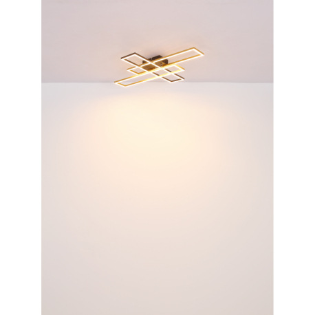 Stropné svietidlo, kov čierny, hliník čierny, hliník zlatý mat, plast biely, polohovateľné, DxŠxV: 8 7