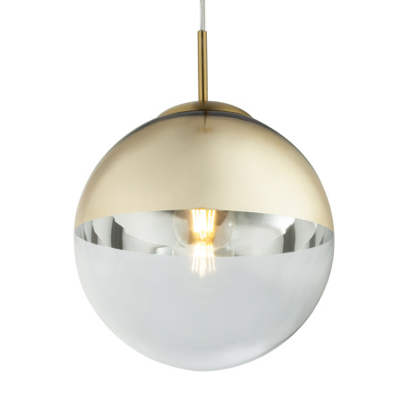Závesné svietidlo, kov zlatý, sklo priehľadné zlaté, Ø250, V:1200, bez žiarovky 1xE27, max. 40W 230V 4