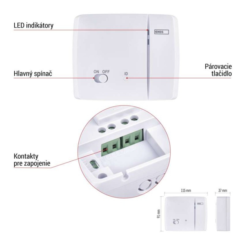 Izbový programovateľný bezdrôtový OpenTherm termostat P56A11 7