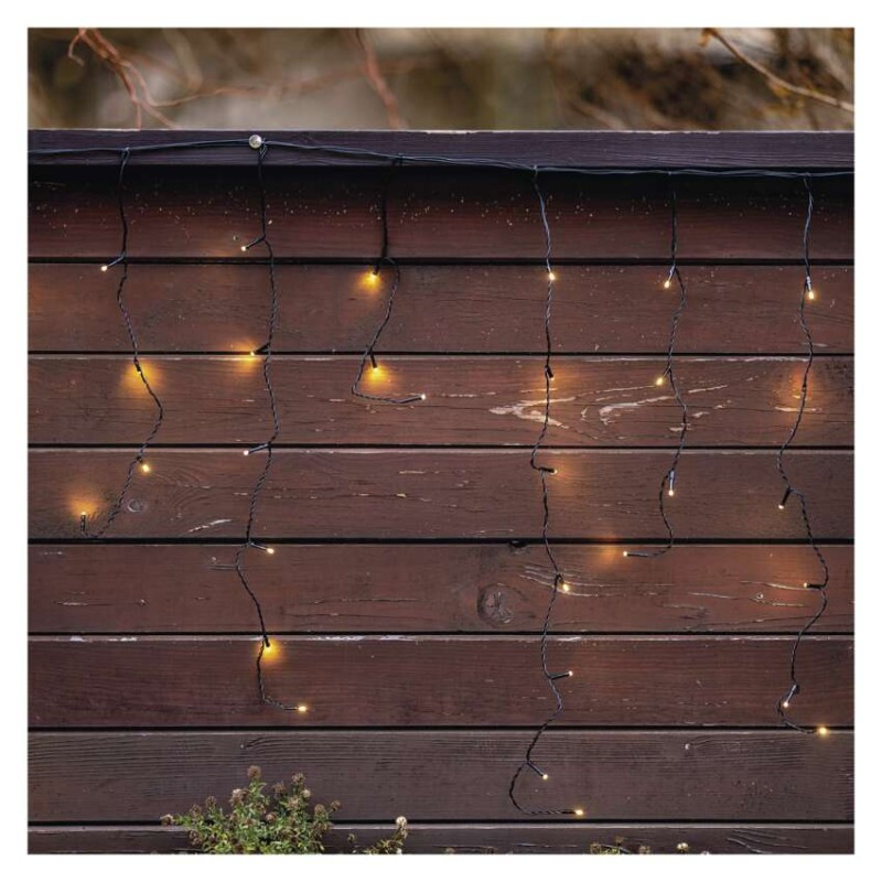 Standard LED spojovacia vianočná reťaz – cencúle, 2,5 m, vonkajšia, teplá biela 3