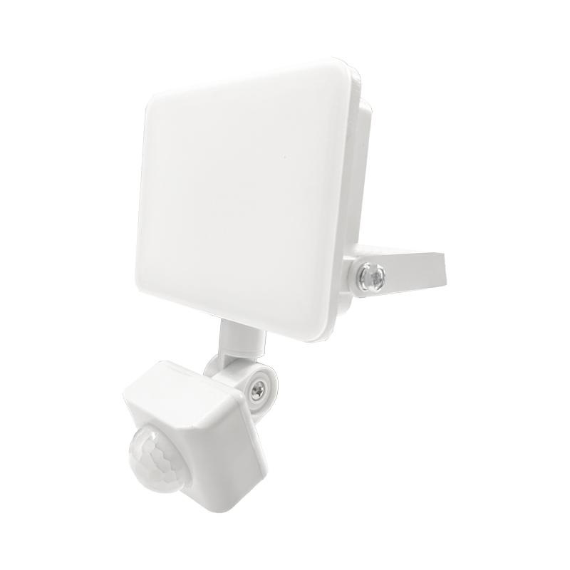 Vonkajší biely LED reflektor so senzorom 10W / 4000K - LF7121S 10