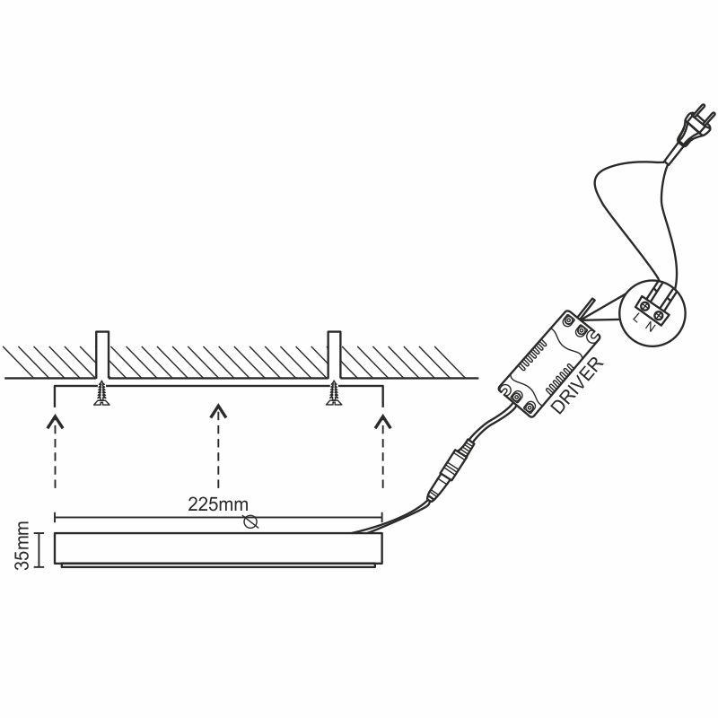LED prisadený panel 18W / PRSF / SMD / 4000K / WH - LPL324 6