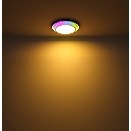 Stropné svietidlo kov čierny, akryl opál, stmievateľné, prepínanie funkcií nástenným vypínačom, RGB 15