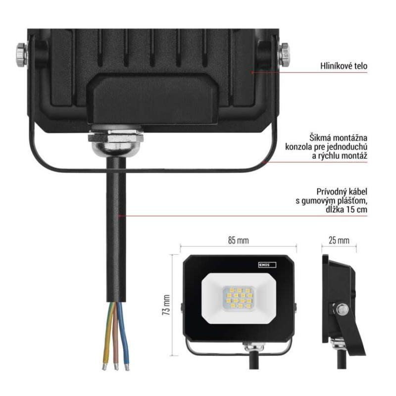 LED reflektor SIMPO 10 W neutrálna biela 8