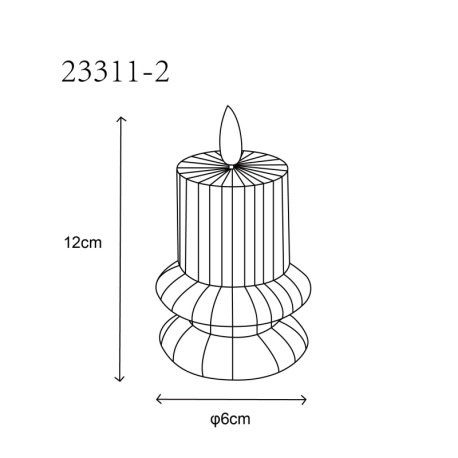 Dekoratívne svietidlo, plast sivý, plast biely, posuvný vypínač, efekt ohňa, vrátane batérie 1x CR20 6