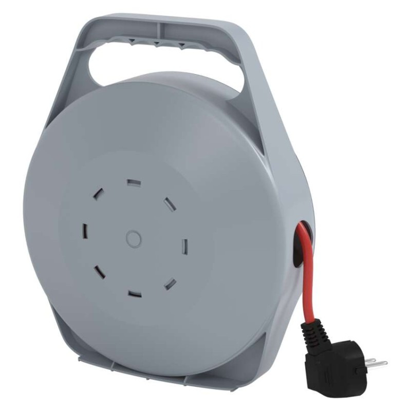 Predlžovací kábel na bubne 10 m / 4 zásuvky / červený / PVC / 230 V / 1 mm2 8