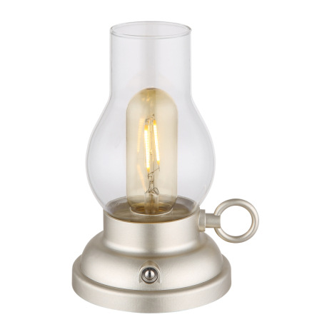 Dekoratívne svietidlo, plast champagne matná, číre sklo, plast jantárová, dotykový stmievač, bez ada 6