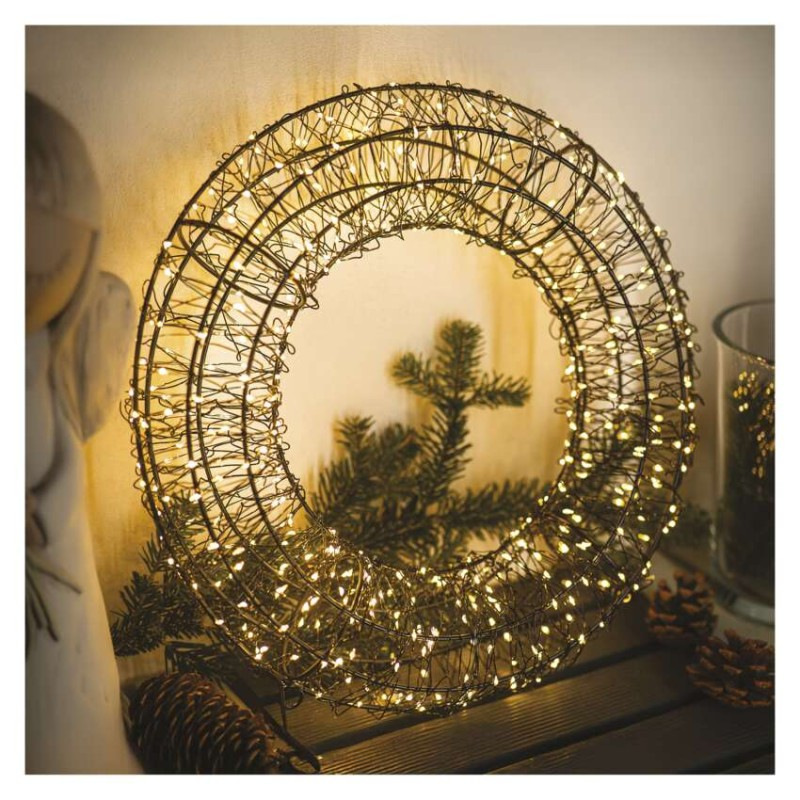 LED vianočný veniec – 480 LED, vonkajší aj vnútorný, teplá biela 4