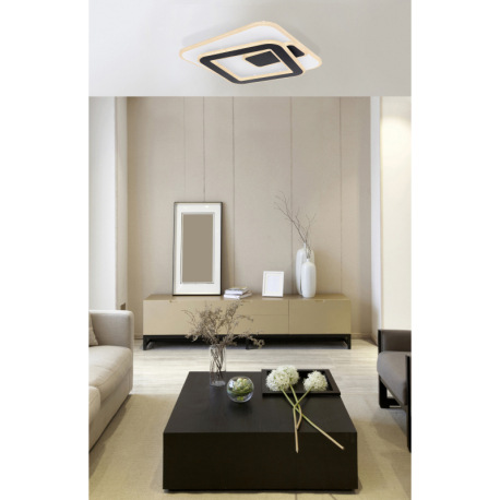 Stropné svietidlo, kov biely, kov čierny, akryl opál, pamäťová funkcia, nočné svetlo, stmievateľné, 13